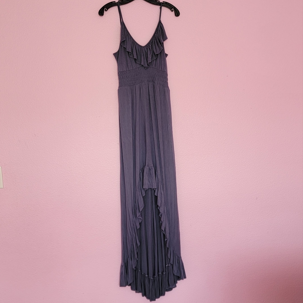 Express Blue  Hi Low Ruffle Maxi Dress/ Size S.